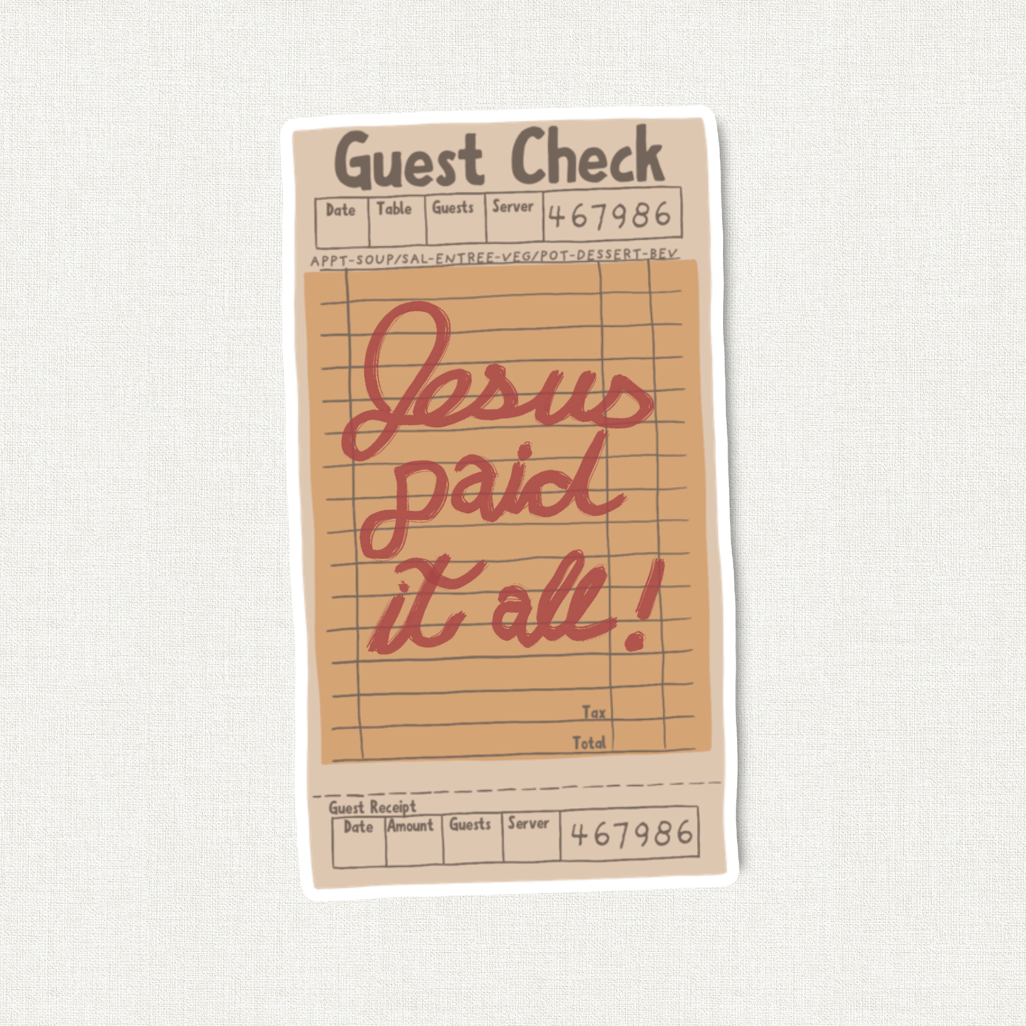 Jesus Paid It All Die Cut Sticker