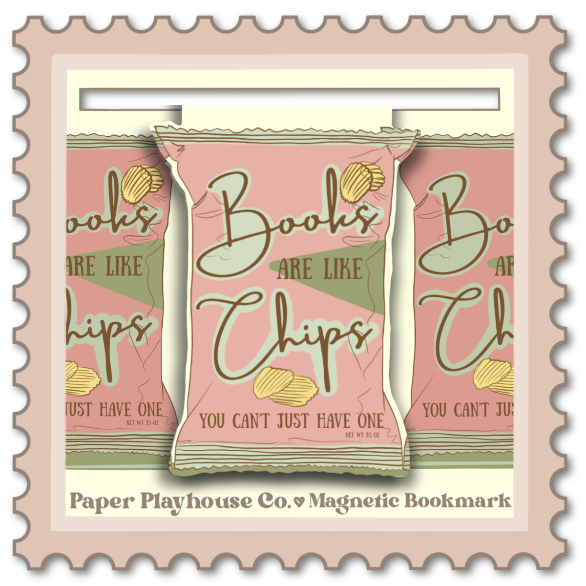 Books Are Like Chips Magnetic Bookmark