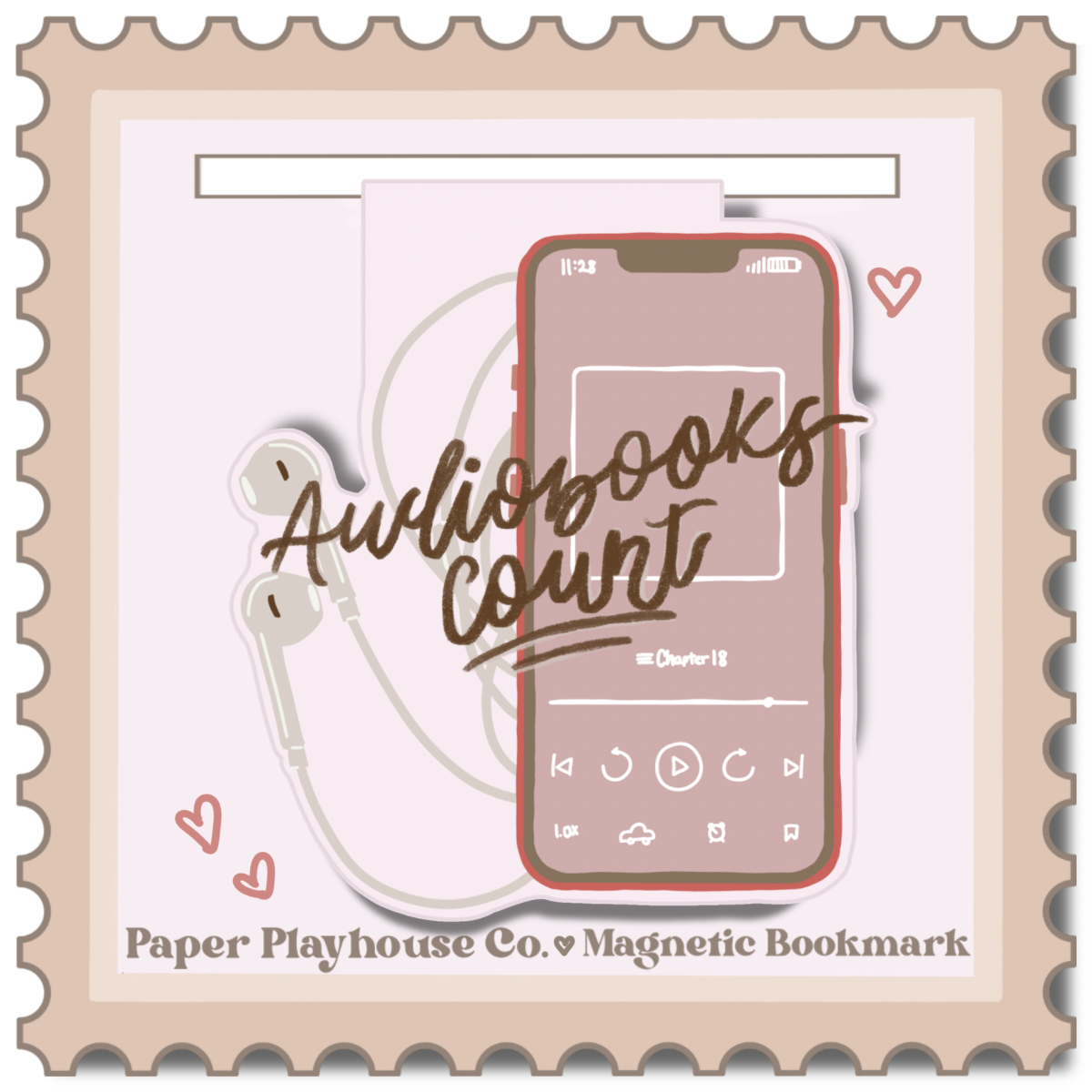 Audiobooks Count Magnetic Bookmark