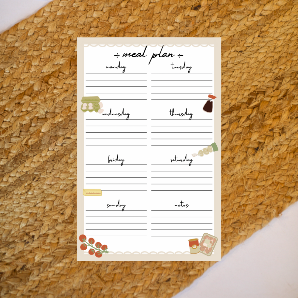 Market Meal Planner Note Pad