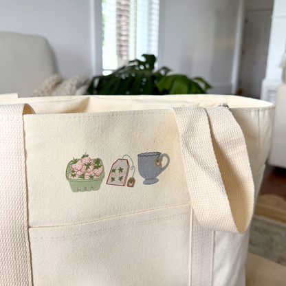 Strawberry Tea 3 Pocket Tote