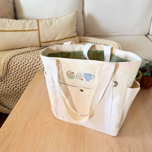 Strawberry Tea 3 Pocket Tote