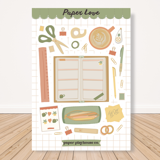 Paper Love (Green) Sticker Sheet