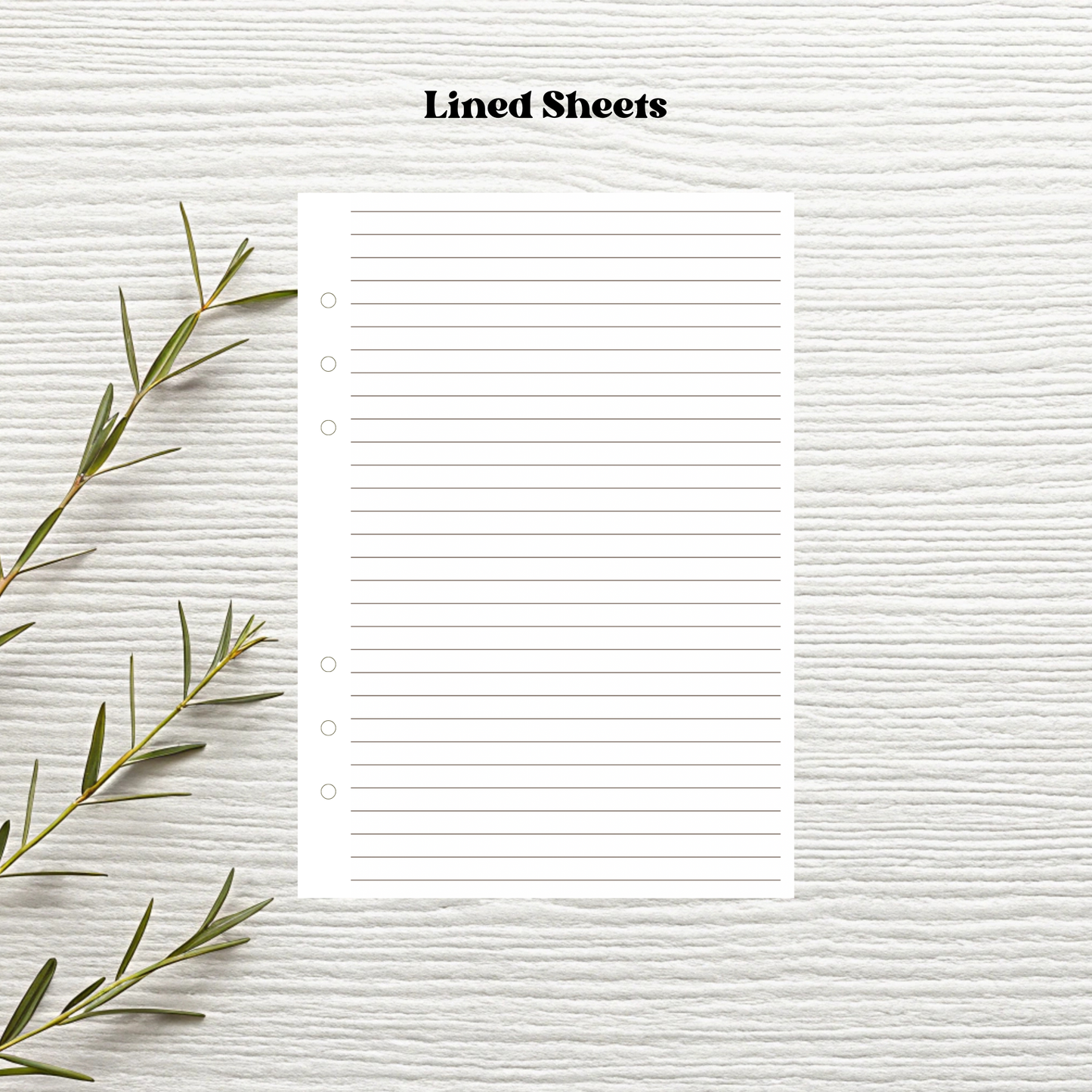 Lined 50 Sheet A5 Six Ring Binder Inserts
