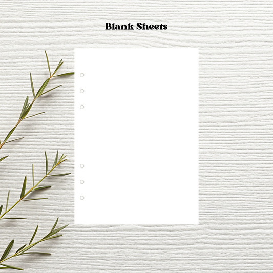 Blank 100 Sheet A5 Six Ring Binder Inserts