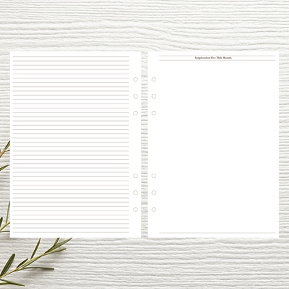 Sunday Start A5 Horizontal Weekly Layout Six Ring Undated