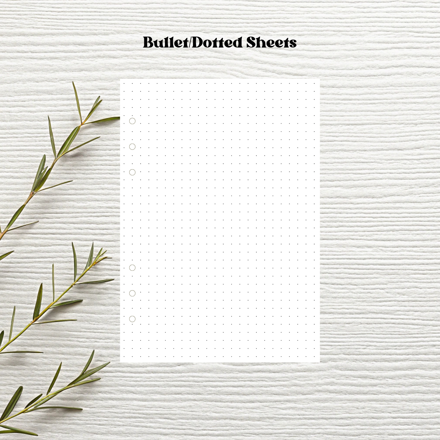 Bullet Dotted 50 Sheet A5 Six Ring Binder Inserts