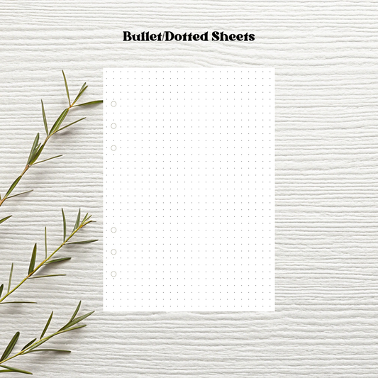 Bullet Dotted 100 Sheet A5 Six Ring Binder Inserts