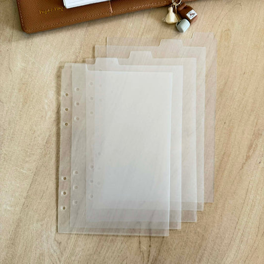 5 Top Tab Transparent Dividers A5 Six Ring