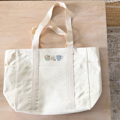 Strawberry Tea 3 Pocket Tote