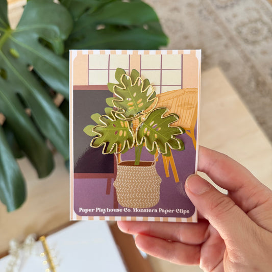 Monstera Plant Paper Clip Bookmark