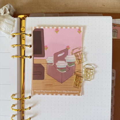 Coffee To Go Paper Clip Bookmark