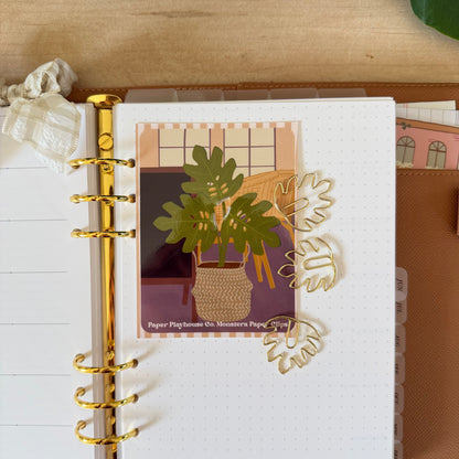 Monstera Plant Paper Clip Bookmark