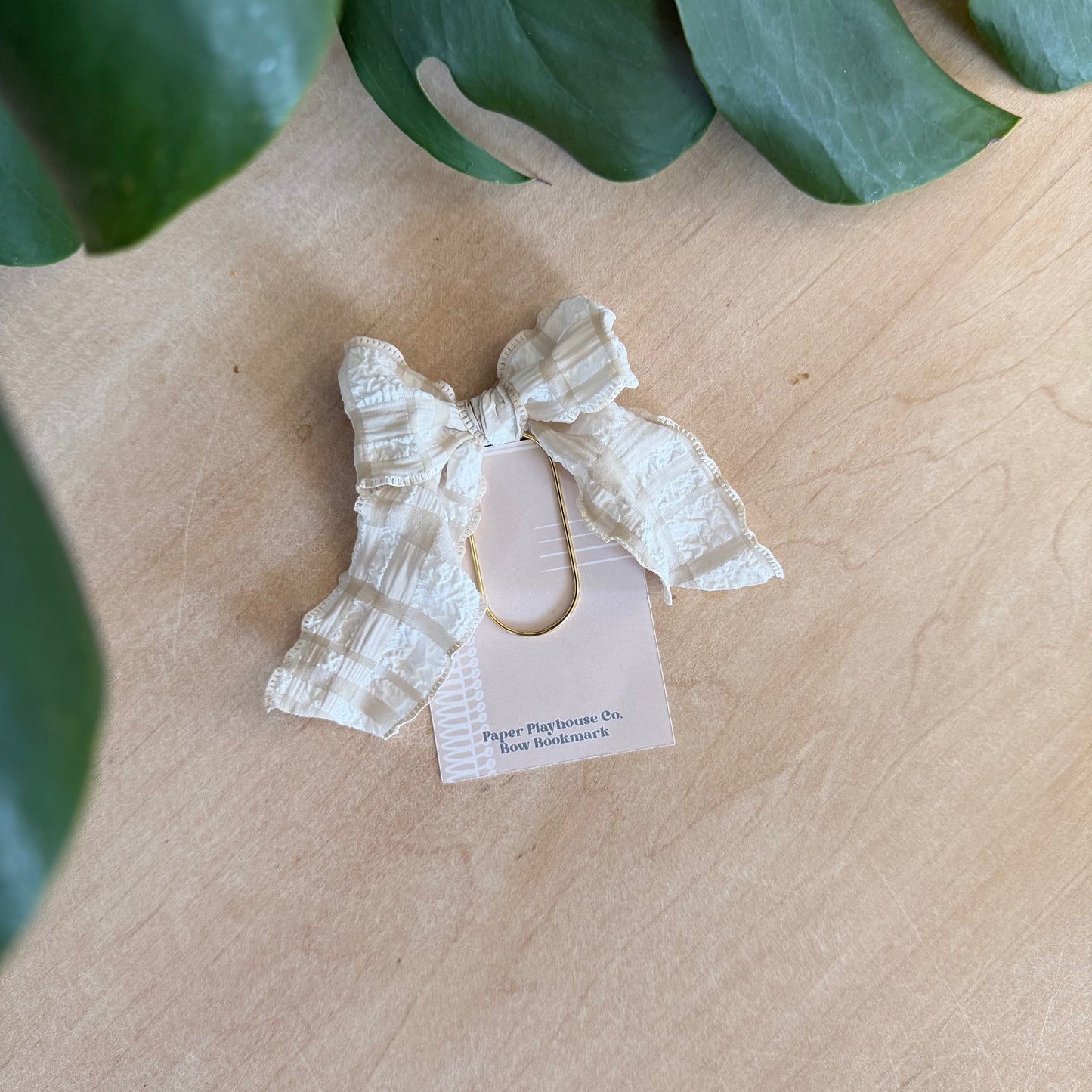 Beige Bow Bookmark