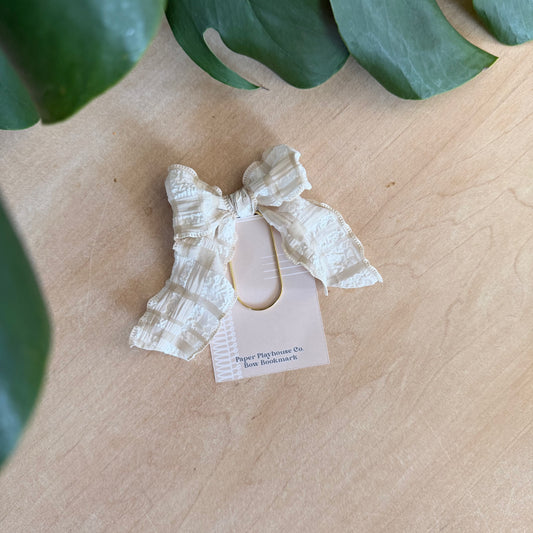 Beige Bow Bookmark