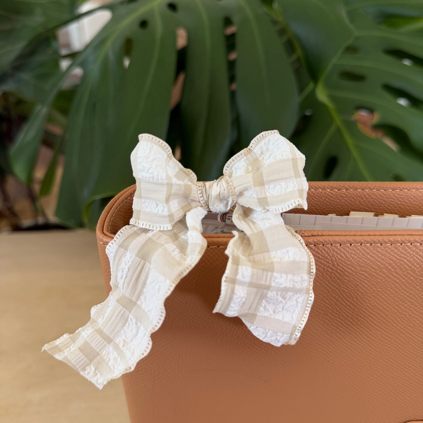 Beige Bow Bookmark