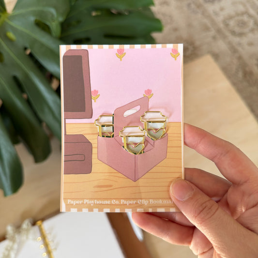 Coffee To Go Paper Clip Bookmark